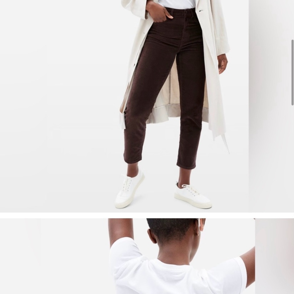Everlane black corduroy pants, baby cord cheeky 25R